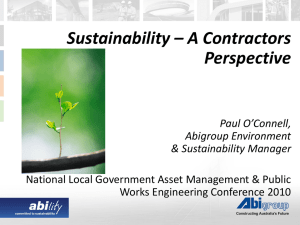 Sustainability a contractors perspective