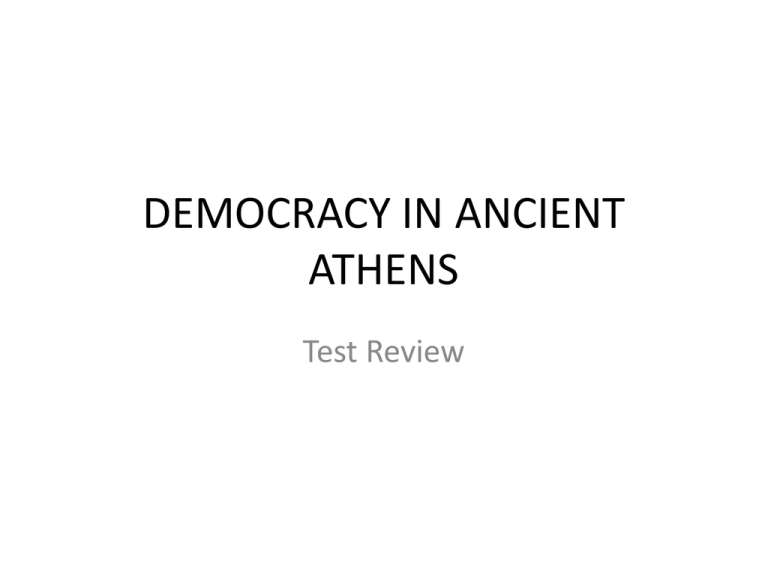 Democracy In Ancient Athens