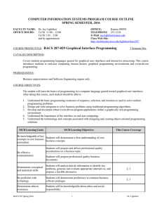 Computer Information Systems Course Outline