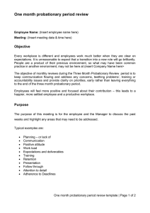 One Month Probationary Review Template