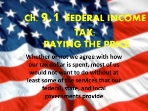 FEDERAL INCOME TAX: PAYING THE PRICE