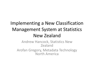 Lunchtime presentation on classification management systems
