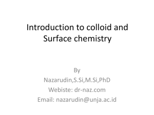 Introduction to colloid and Surface chemistry - dr