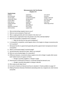 Microeconomics Unit Test Review: Chapters 4-9