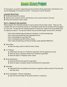 Atomic History Project: Scientists & Models
