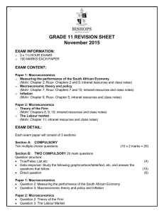 Grade 11 Economics Revision Sheet - Macro & Micro