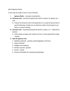 April 6 Igneous Rocks