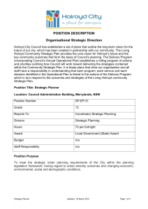 Job Description - Strategic Planner
