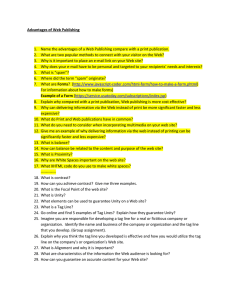 Questions Advantages of Web Publishing