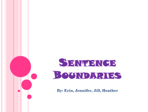 Sentence Boundaries