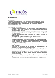 MONEY ADVICE AND BUDGETING SERVICE (MABS)