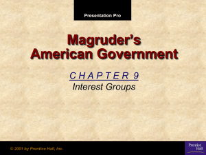 Interest Groups in American Government: Presentation