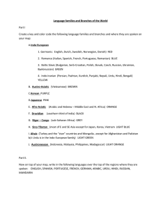 Language families and Branches of the World Part I Create a key