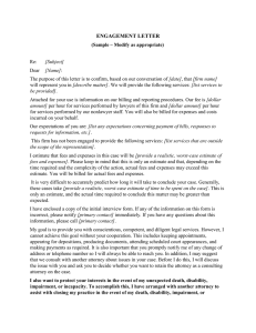 Legal Engagement Letter Sample - Attorney-Client Agreement