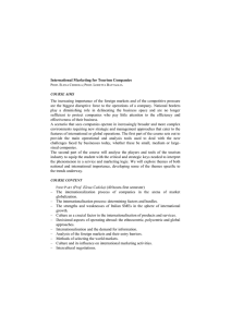 International Marketing for Tourism Companies