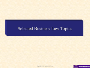 Selected Business Law Topics