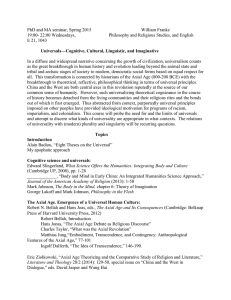 PhD and MA seminar: Universals—Cognitive