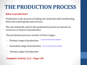 Production Process: Economic Growth & Productivity