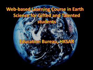 Web-based Learning Course in Earth Science for Gifted and