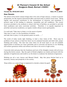 St Theresa's School Diwali Circular: Important Reminders