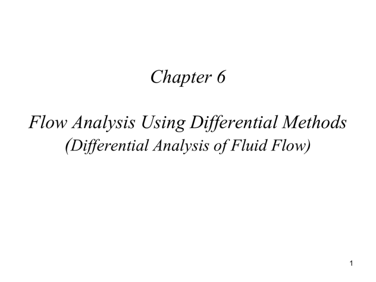 Flow Analysis: Differential Methods in Fluid Mechanics