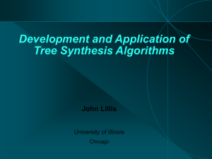 Development and Application of Tree Synthesis Algorithms