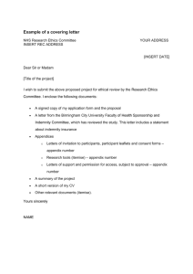 Example of a covering letter