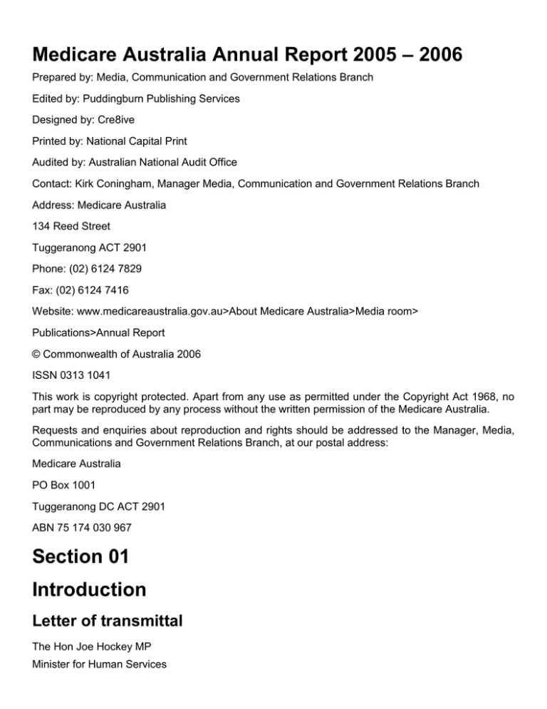 Medicare Australia Annual Report 2005 2006