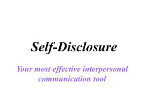 Self-Disclosure