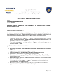 Consultant to develop the Project Management and Information