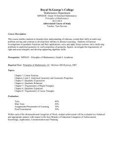 Course Outline - Royal St. George's College