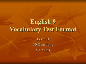 English 11 Vocab Test Format