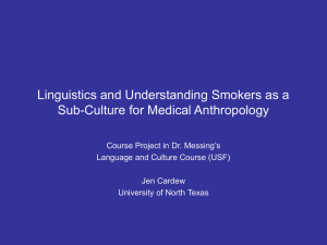 Linguistics and Understanding Smokers as a Sub