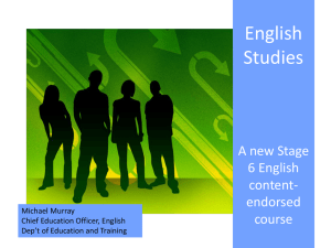 English Studies a new Stage 6 English content