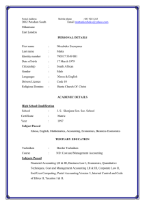 Nkcubeko Matta - Curriculum Vitae