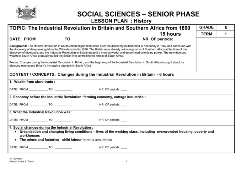 grade 8 history term 1