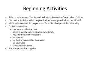 Beginning Activity