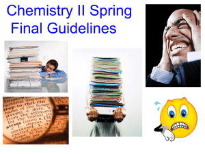 Chemistry I Fall Final Review Guide