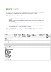 Selection Criteria