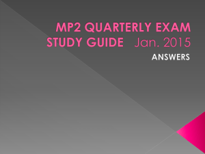 MP2 QUARTERLY EXAM STUDY GUIDE