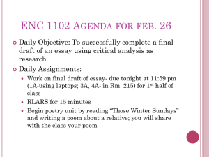 ENC 1102 Agenda for feb. 26