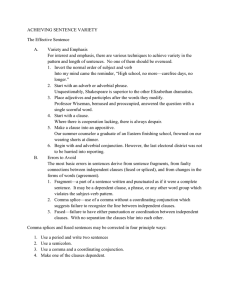 Sentence Variety