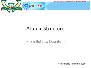 Atomic Structure - High Energy Physics at Wayne State