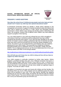 School Information Report SEND FAQ June 15