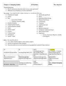 AP Statistics: Designing Studies Course Outline