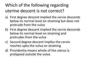 Uterine Prolapse Exam Questions & Answers