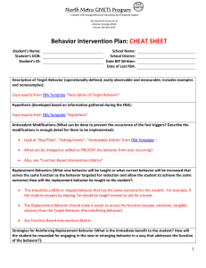 Behavior Intervention Plan (BIP) Cheat Sheet