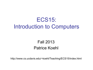ECS15: Introduction to Computers