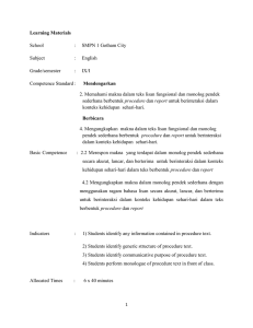 Learning Materials School : SMPN 1 Gotham City Subject : English