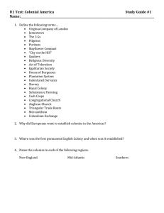Colonial America Study Guide: Key Terms & Regions